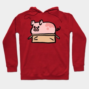 Cute Cartoon Piggy In a Box Hoodie